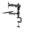 Techly ICA-LCD 174NB stolový držiak monitora s poličkou na notebook, 13–32 palcov (33–81,3 cm), 8 kg, notebook 12–17 palcov, VESA 75x75 / 100x100, čierny