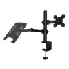 Techly ICA-LCD 174NB stolový držiak monitora s poličkou na notebook, 13–32 palcov (33–81,3 cm), 8 kg, notebook 12–17 palcov, VESA 75x75 / 100x100, čierny