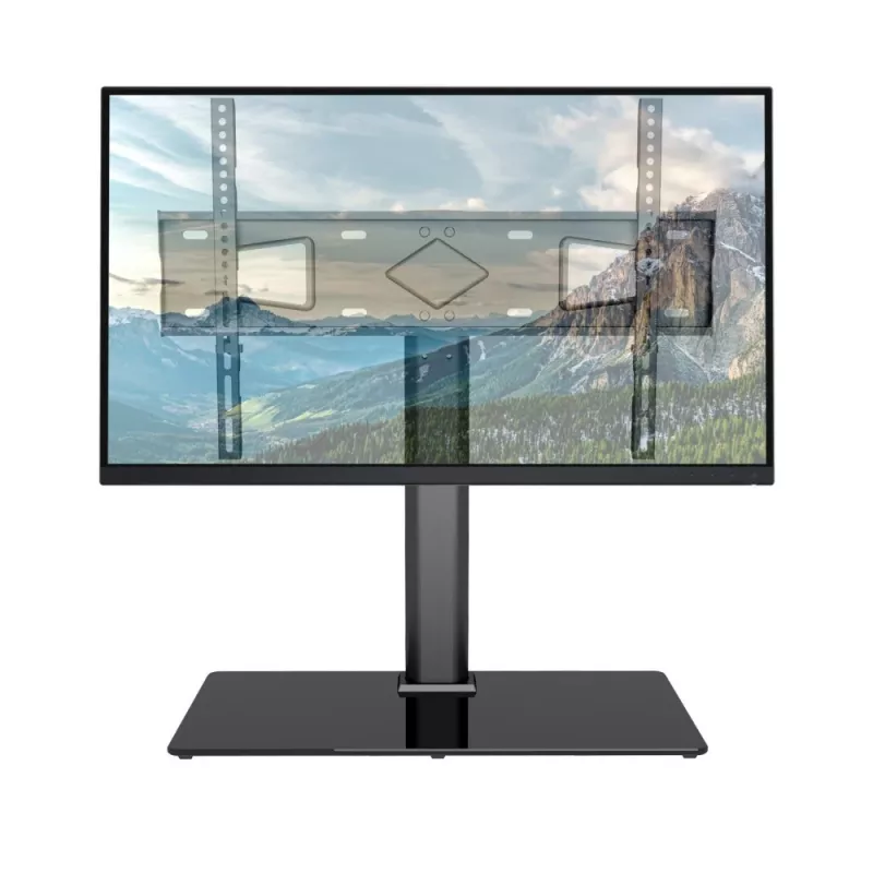 Techly ICA-LCD S07L stojan na TV, 32 – 65 palcov (81 – 165,1 cm), 45 kg, VESA 600x400, podstavec z tvrdeného skla, čierny
