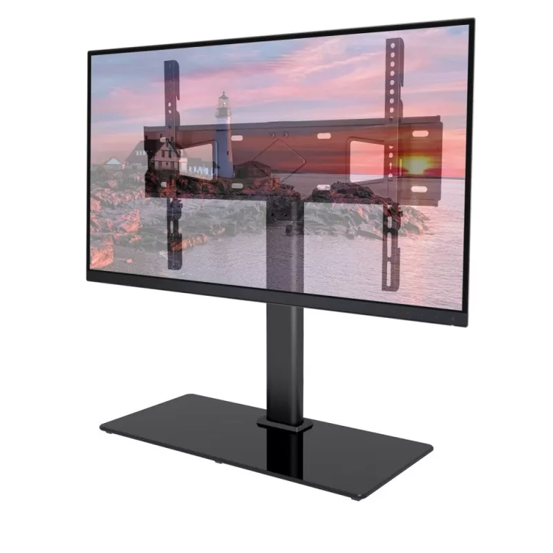 Techly ICA-LCD S07L stojan na TV, 32 – 65 palcov (81 – 165,1 cm), 45 kg, VESA 600x400, podstavec z tvrdeného skla, čierny