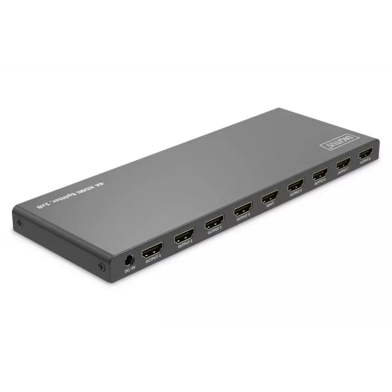 DIGITUS 1x8 HDMI splitter. 4K/60Hz HDCP 2.3. EDID ovládanie
