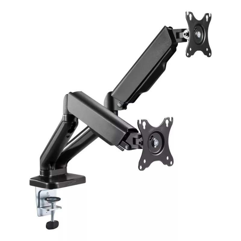 Techly ICA-LCD 462B stolový držiak monitora, plynová pružina, 17 – 32 palcov (43,2 – 81,3 cm), 9 kg, VESA 75x75/100x100, čierny