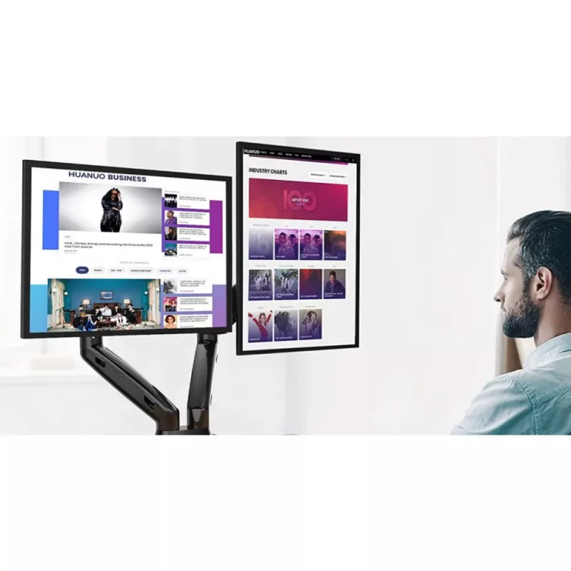 Techly ICA-LCD 462B stolový držiak monitora, plynová pružina, 17 – 32 palcov (43,2 – 81,3 cm), 9 kg, VESA 75x75/100x100, čierny