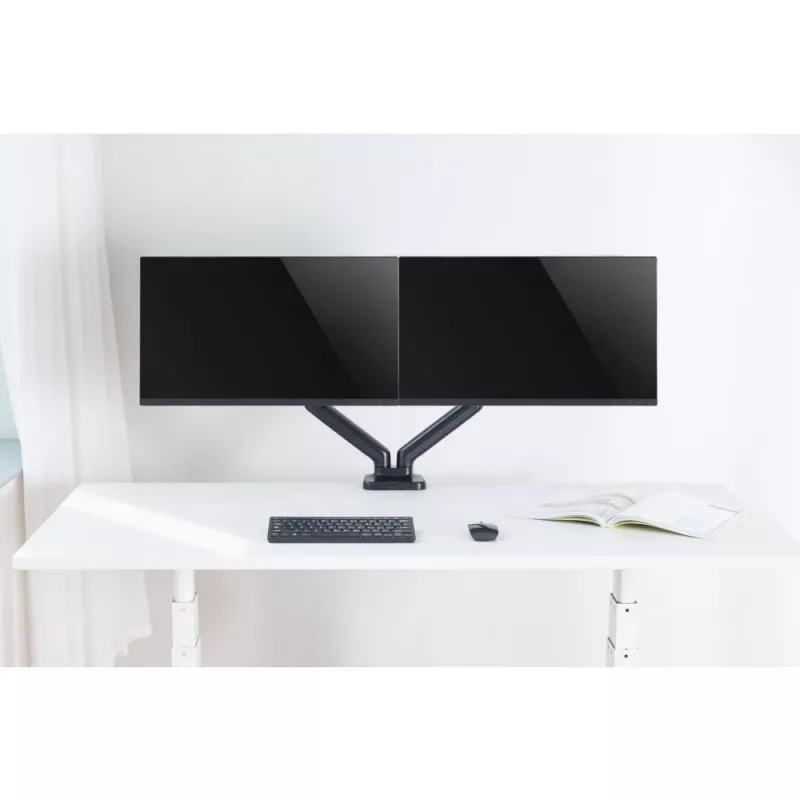 Techly ICA-LCD 462B stolový držiak monitora, plynová pružina, 17 – 32 palcov (43,2 – 81,3 cm), 9 kg, VESA 75x75/100x100, čierny