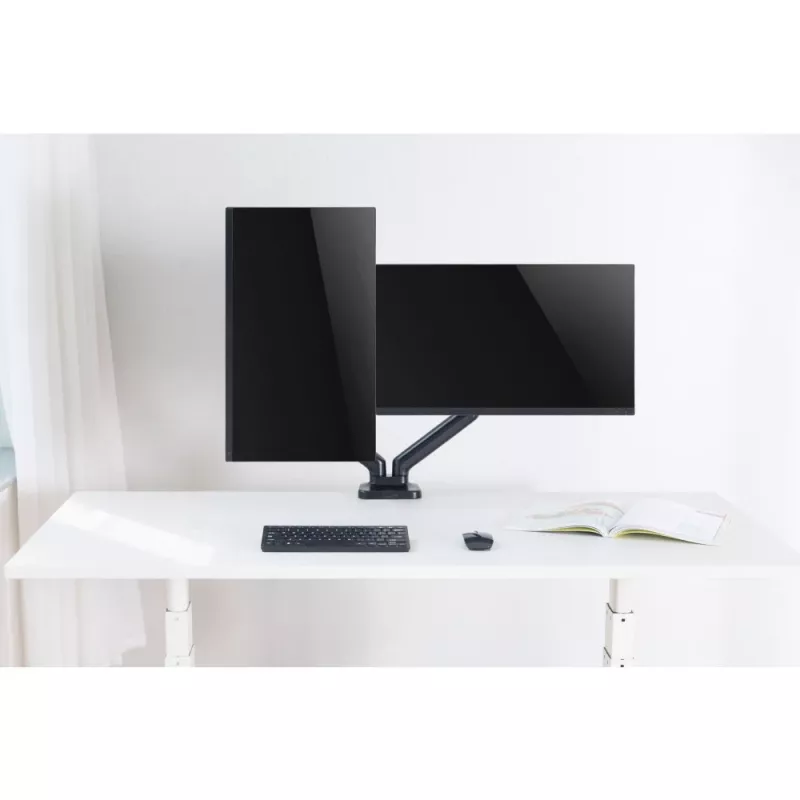 Techly ICA-LCD 462B stolový držiak monitora, plynová pružina, 17 – 32 palcov (43,2 – 81,3 cm), 9 kg, VESA 75x75/100x100, čierny