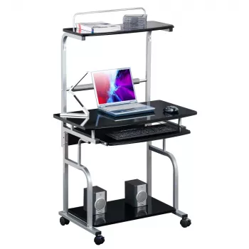Techly Compact Multi-Function počítačový stôl, lesklý čierny ICA-TB 7800BK