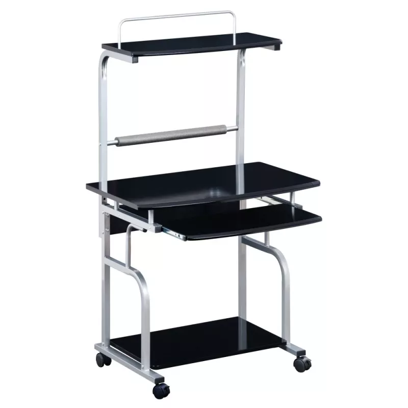 Techly Compact Multi-Function počítačový stôl, lesklý čierny ICA-TB 7800BK