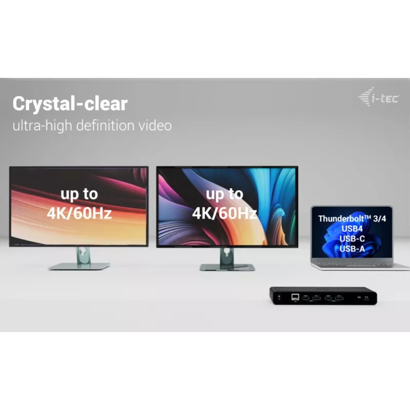 i-tec univerzálna dokovacia stanica Dual 4K Display + Power Delivery 85W