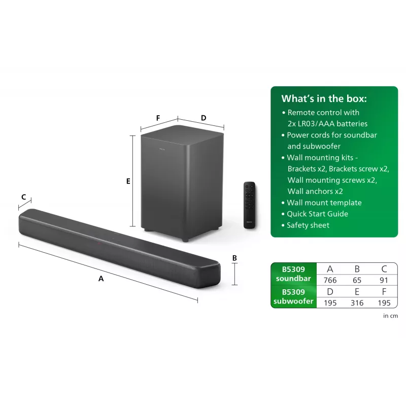 Soundbar reproduktor Philips TAB5309/10 120 W