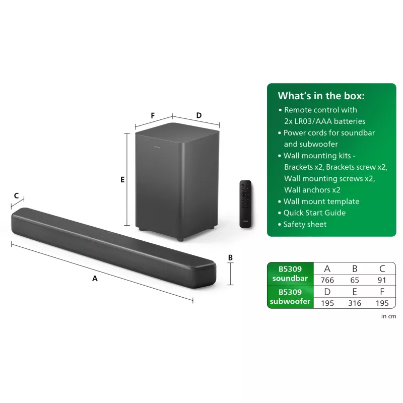 Soundbar reproduktor Philips TAB5309/10 120 W