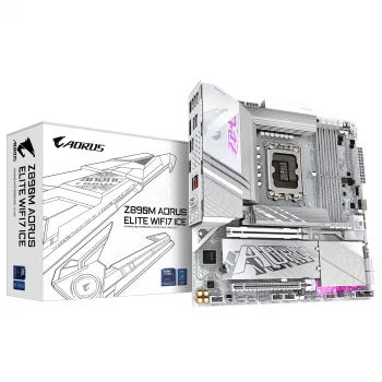 GIGABYTE Z890M AORUS ELITE WIFI7 ICE základná doska - podporuje Intel Core Ultra (séria 2) CPU, 12+1+2 fáz VRM, až do 8800MHz DDR5 (OC), 1xPCIe 5.0 + 2xPCIe 4.0, Wi-Fi 7, 2.5GbE LAN, USB 4