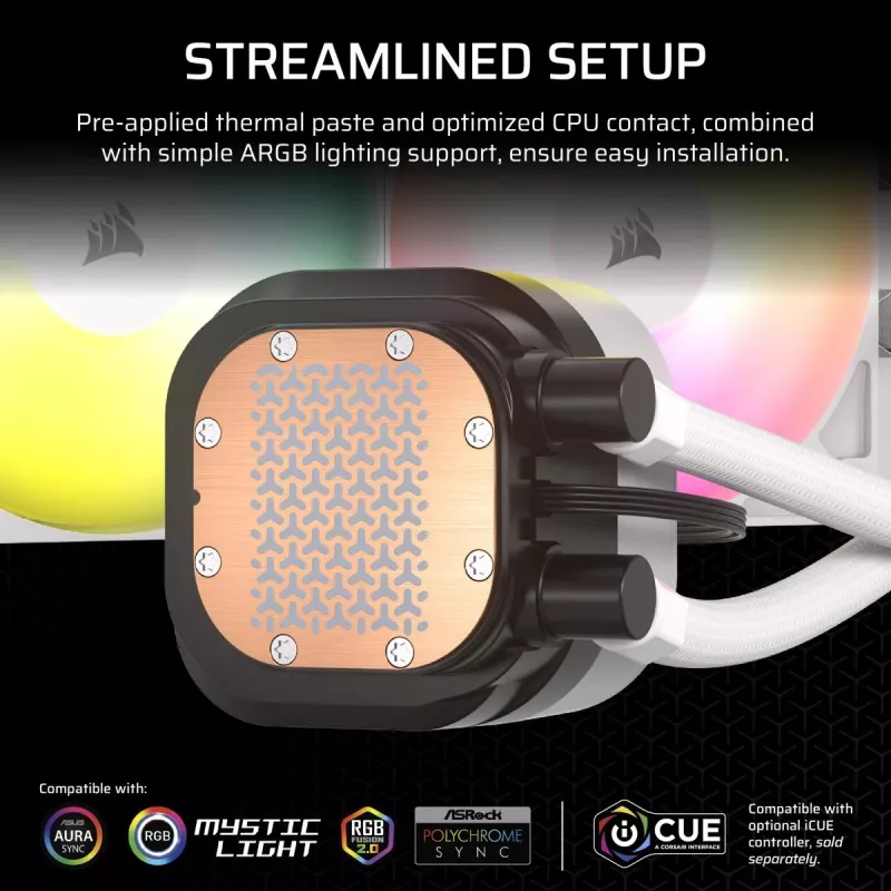 CORSAIR Nautilus 240 RS ARGB kvapalinový CPU chladič All-in-One biela