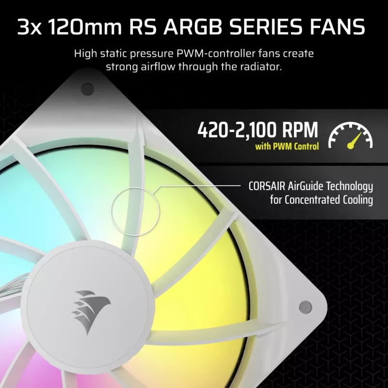 CORSAIR Nautilus 240 RS ARGB kvapalinový CPU chladič All-in-One biela