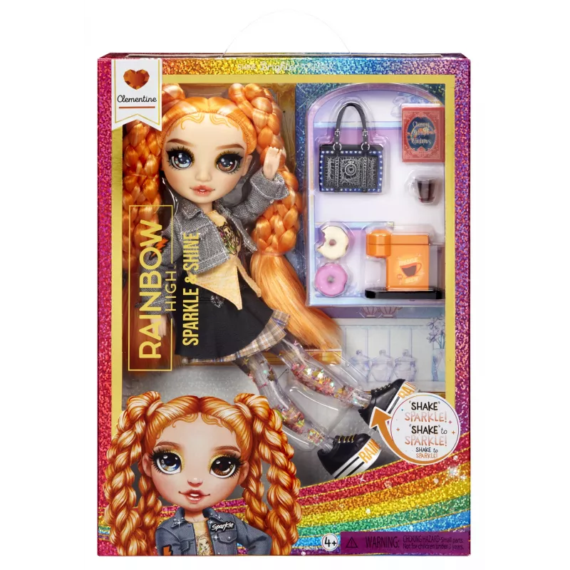 Rainbow High Sparkle & Shine Fashion bábiky – Clementine (Orange)