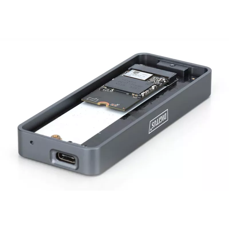 DIGITUS USB puzdro na pevný disk – NVMe 20 Gbit/s USB 3.2 Gen 2x2 hliník bez nástrojov