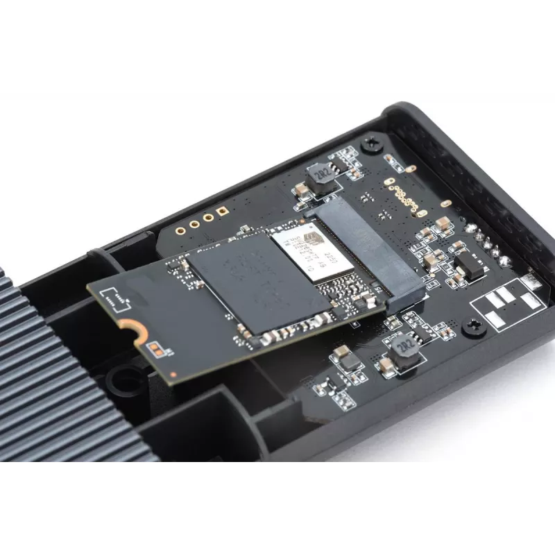 Digitus USB M.2 puzdro na pevný disk SSD externé NVMe 40Gbps USB 4.0 hliník bez nástrojov DA-71158