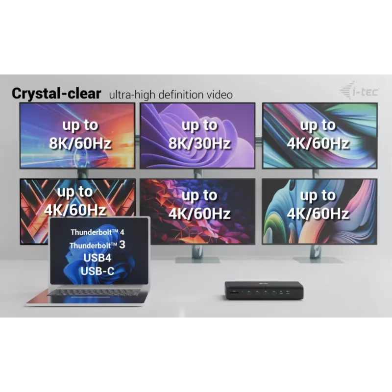 i-tec Universal 6x 4K/60Hz dokovacia stanica + Power Delivery 140W