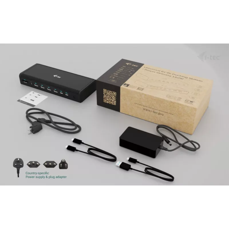 i-tec Universal 6x 4K/60Hz dokovacia stanica + Power Delivery 140W