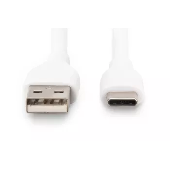 DIGITUS USB-C silikónový nabíjací kábel USB-A - USB-C USB 2.0 60W - 1m biely