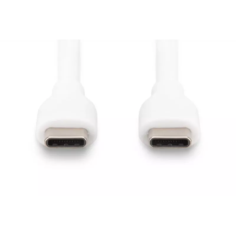 DIGITUS USB-C silikónový nabíjací kábel USB-C - USB-C USB 2.0 60W - 1m biely