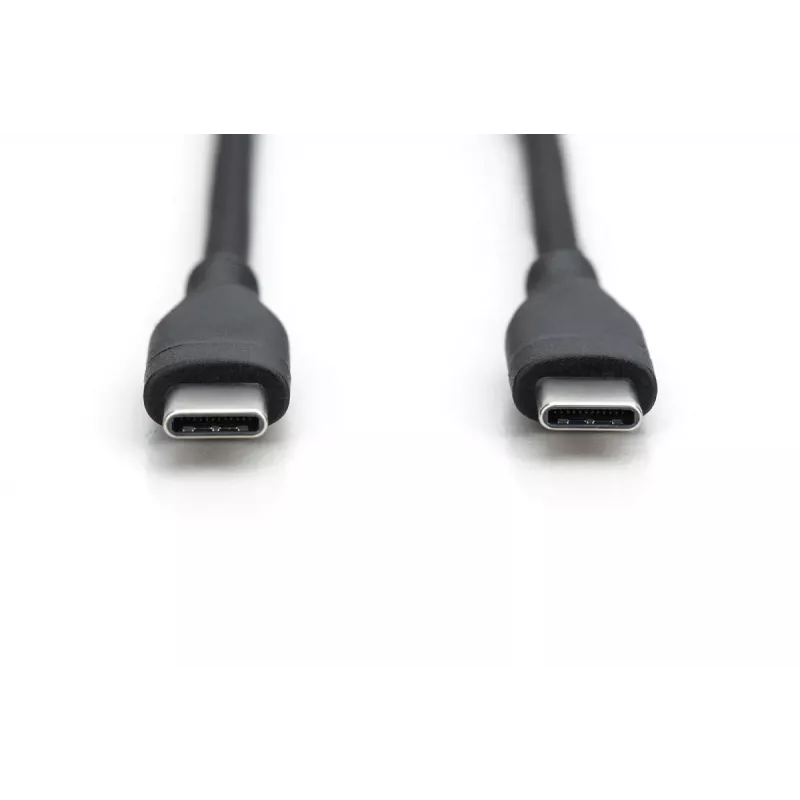 DIGITUS USB-C silikónový nabíjací kábel USB-C - USB-C USB 2.0 60W - 2m čierny