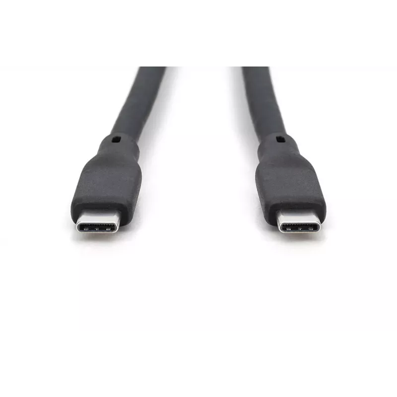 DIGITUS USB silikónový spojovací kábel USB-C – USB-C USB 4.0 Gen3 40G 240W 8K – 50 cm čierny