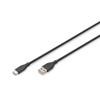 DIGITUS USB-C silikónový nabíjací kábel USB-A - USB-C USB 2.0 60W - 2m čierny