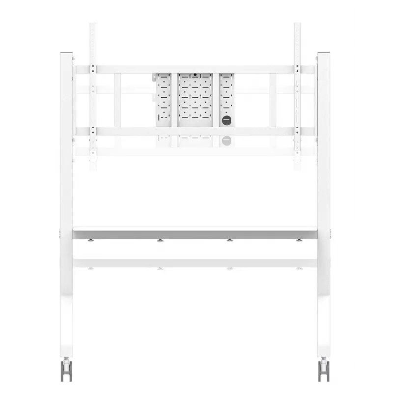 Neomounts MOVE Go XL FL50-575WH1 televízny vozík, 65-110 palcov, max. 125 kg, VESA 100x100-1100x600, nastaviteľná výška 129-139 cm, uzamykateľný, rýchla inštalácia, certifikát TÜV, biely