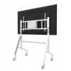 Neomounts MOVE Go XL FL50-575WH1 televízny vozík, 65-110 palcov, max. 125 kg, VESA 100x100-1100x600, nastaviteľná výška 129-139 cm, uzamykateľný, rýchla inštalácia, certifikát TÜV, biely