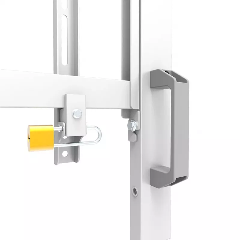 Neomounts MOVE Go XL FL50-575WH1 televízny vozík, 65-110 palcov, max. 125 kg, VESA 100x100-1100x600, nastaviteľná výška 129-139 cm, uzamykateľný, rýchla inštalácia, certifikát TÜV, biely