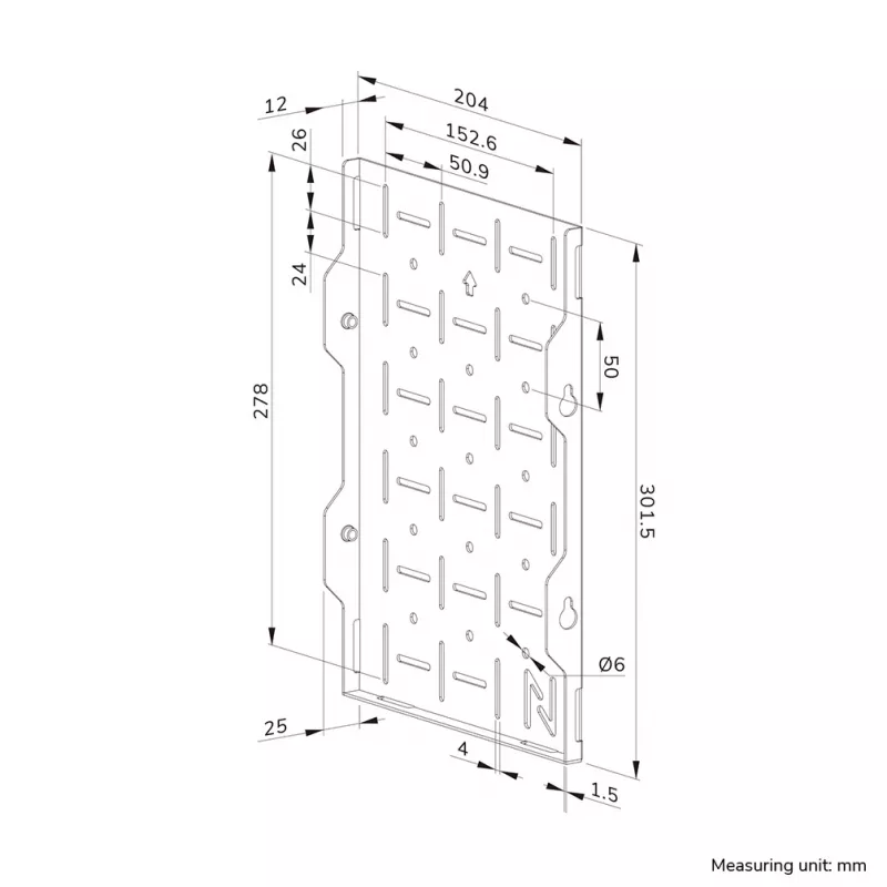 Neomounts AWL05-750BL AV hardvérový rack - univerzálny, AV rack, nástenný, 10 kg, čierny, oceľ, 204 mm