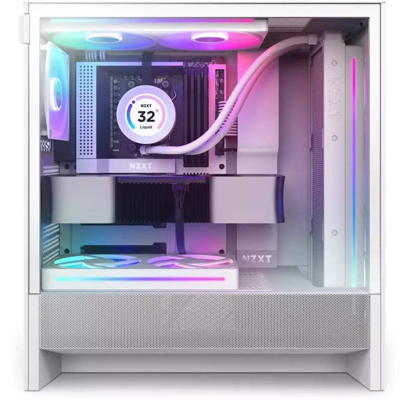 Skriňa NZXT H5 Flow RGB 2024 Midi Tower, biela