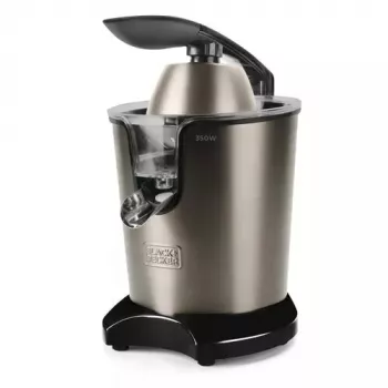 Odšťavovač Black & Decker BXCJ350E — 350 W, 0,65 L nádoba na šťavu, nerez/čierna, nastaviteľná kontrola dužiny