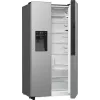 Gorenje Side-by-Side NRR9185ESXL BK065B, voľne stojaca, American Door, sivá, LED, oceľ, sklo