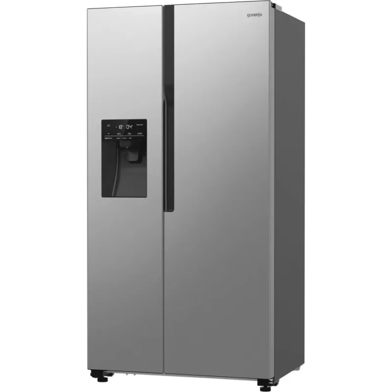 Gorenje Side-by-Side NRR9185ESXL BK065B, voľne stojaca, American Door, sivá, LED, oceľ, sklo