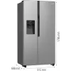 Gorenje Side-by-Side NRR9185ESXL BK065B, voľne stojaca, American Door, sivá, LED, oceľ, sklo