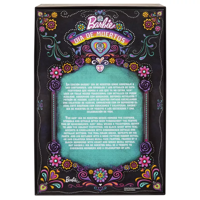 Módna bábika Mattel Barbie Ken Dia de Muertos viacfarebná 3+
