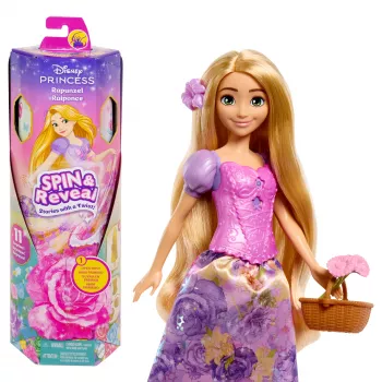 Disney Princess Spin & Reveal Rapunzel módna bábika & doplnky s 11 prekvapeniami