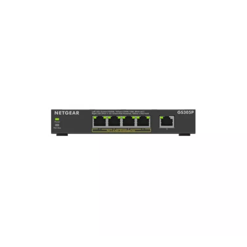 NETGEAR GS305Pv3 neupravovaný Gigabit Ethernet (10/100/1000) Power over Ethernet (PoE) čierny
