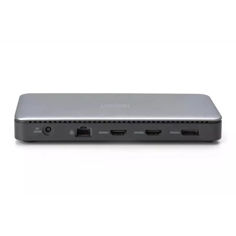 DIGITUS USB-C dokovacia stanica, 11-násobná - 2x HDMI / DP / 2x USB-A 3.2 Gen 2 / USB-C 3.2 Gen 2 / GbE / SD / MicroSD / DC konektor samica - max. 150 Watt / 3,5 mm