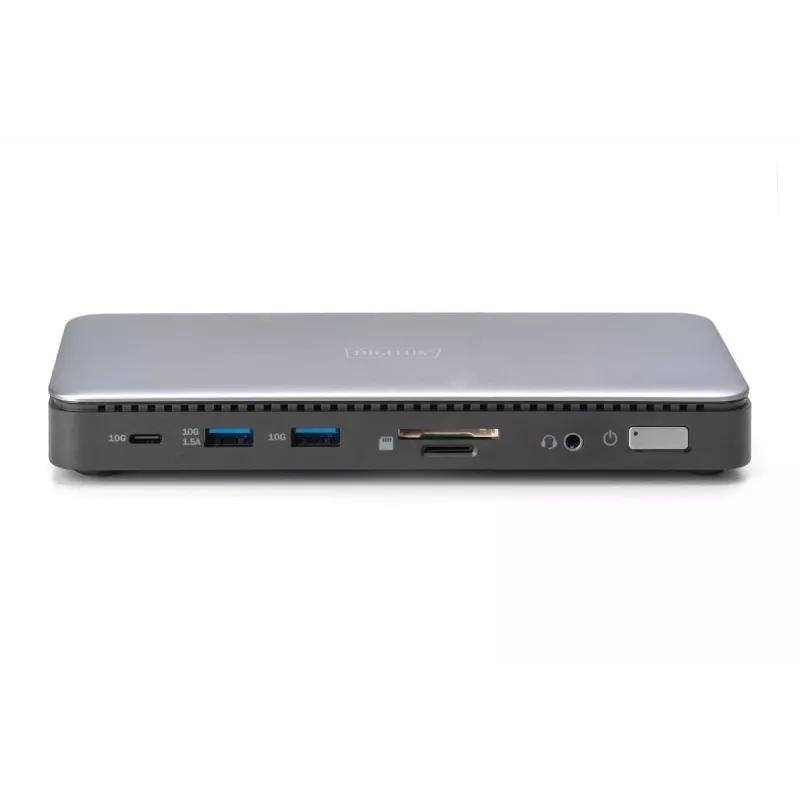 DIGITUS USB-C dokovacia stanica, 11-násobná - 2x HDMI / DP / 2x USB-A 3.2 Gen 2 / USB-C 3.2 Gen 2 / GbE / SD / MicroSD / DC konektor samica - max. 150 Watt / 3,5 mm