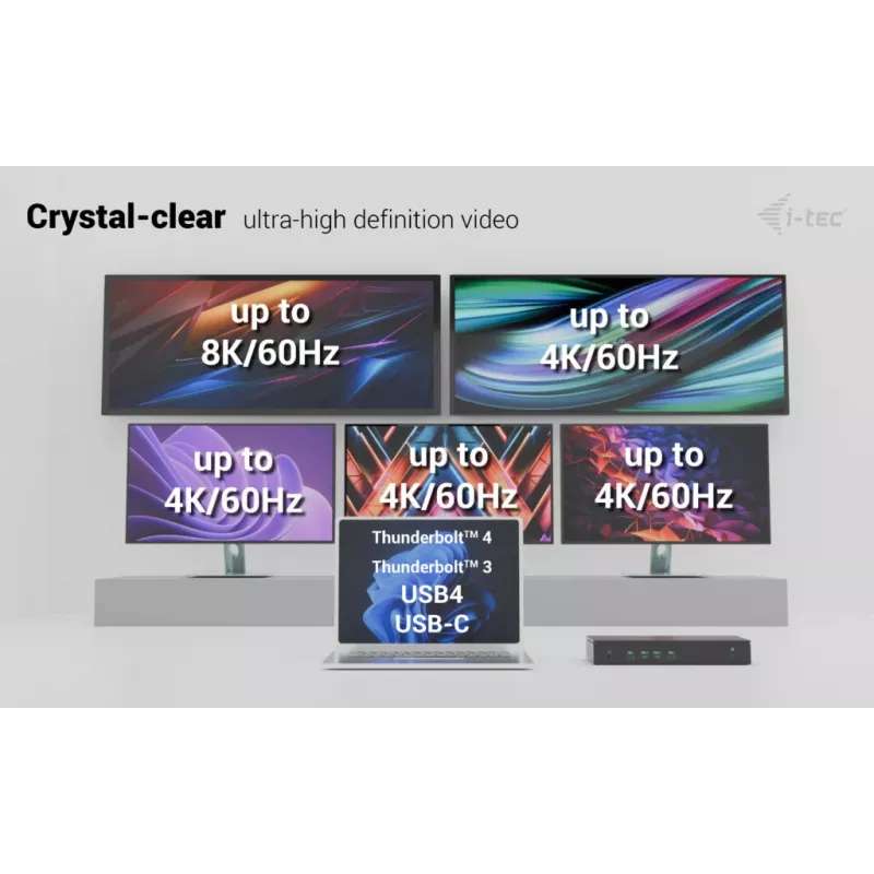 i-tec univerzálna 5x 4K/60Hz dokovacia stanica + Power Delivery 100W