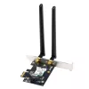 Interný WLAN Bluetooth adaptér ASUS PCE-BE6500 — PCIe, Tri-Band Wi‑Fi 6E/7 (2,4/5/6 GHz), Bluetooth 5.4, 2882 Mbps, externá anténa, čierny