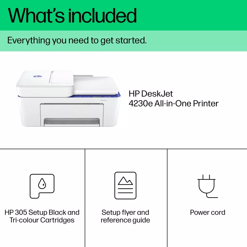 HP DeskJet 4230e bezdrôtová multifunkčná farebná tlačiareň, Instant Ink; kopírovanie, skenovanie