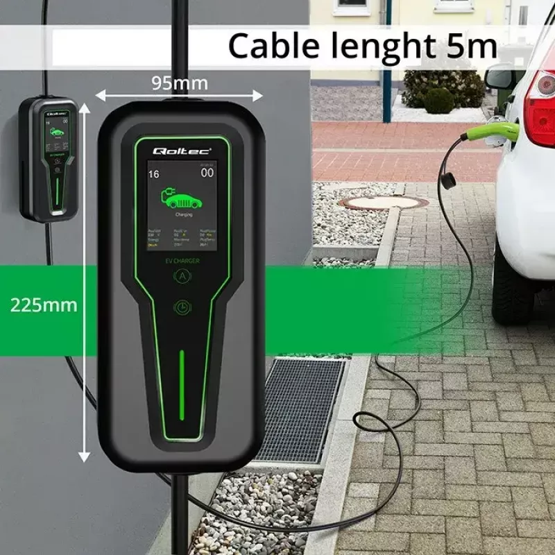 Mobilná nabíjačka EV QOLTEC 52467 Type 2, 11 kW, 3-fázová