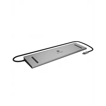 ICY BOX 11-in-1 cez USB Type-C, káblové, USB 3.2 Gen 1 (3.1 Gen 1) Type-C, 100 W, 3,5 mm, 10,100,1000 Mbit/s, antracitový, čierny