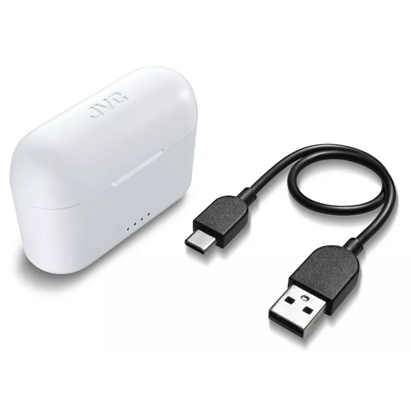JVC HA-A3T skutočne bezdrôtové slúchadlá do uší, Bluetooth 5.1, IPX4, až 22 h, 20 - 20000 Hz, biele