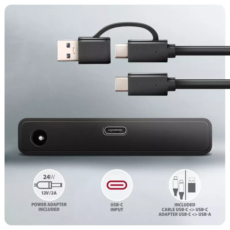 Axagon ADSA-FPX USB-C 10Gbps FAST PORT X adaptér pre 2,5 inch/3,5 inch SSD/HDD