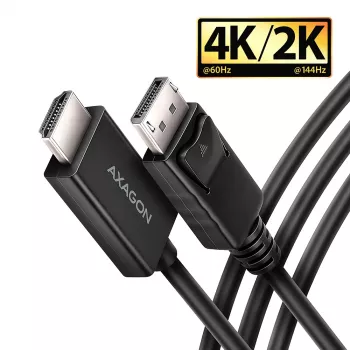Axagon RVD-HI20C2 DisplayPort -> HDMI 2.0b kábel 1,8 m, 4K/60Hz