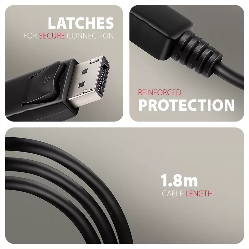 Axagon RVD-HI20C2 DisplayPort -> HDMI 2.0b kábel 1,8 m, 4K/60Hz